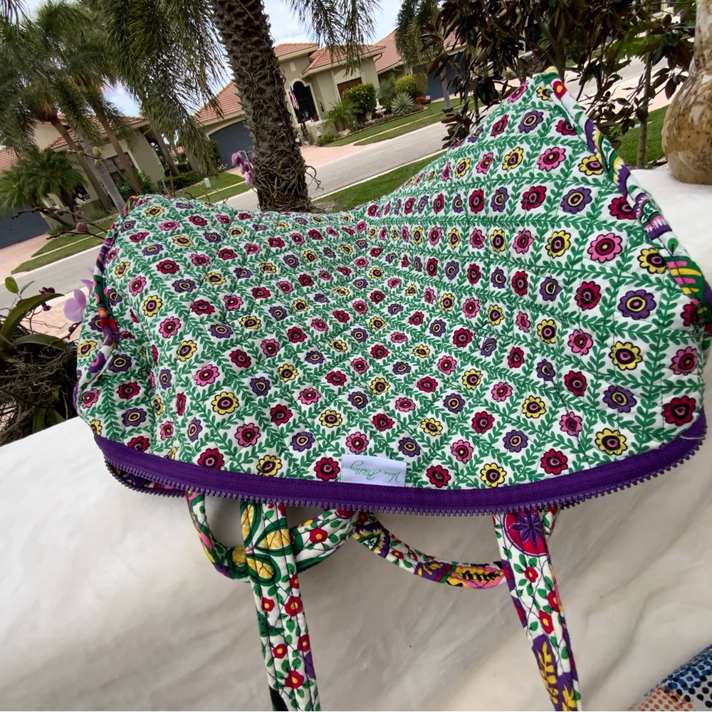 Vera Bradley Viva La Vera Duffle Bag Floral Cotton Weekender Handbag Travel - Picture 9 of 16